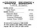 Cloud Silence “Late Start”